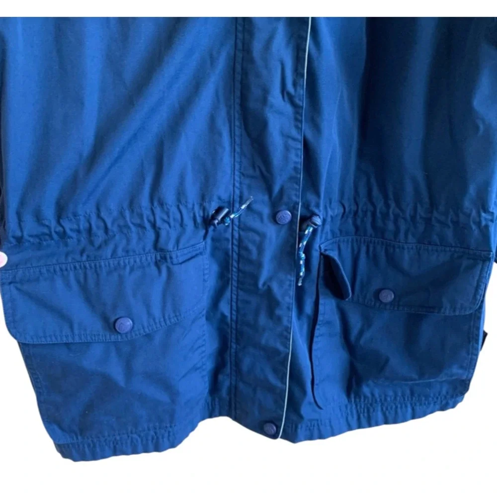 PACIFIC TRAIL JACKET Hooded Rain Parka NAVY & TEAL Marine Blue BOATING Hiking M